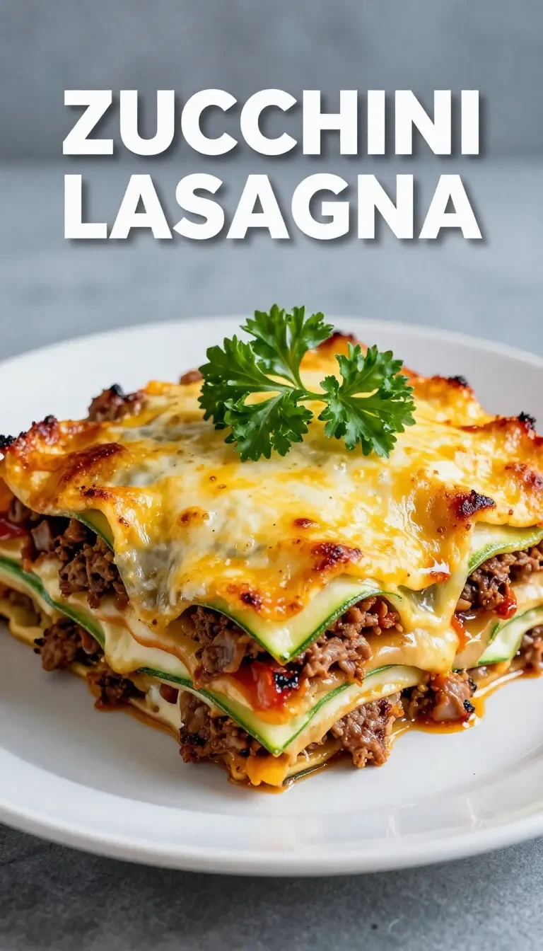 Ein frisch gebackener Zucchini-Pizza-Auflauf mit geschmolzenem Käse und Tomatensauce