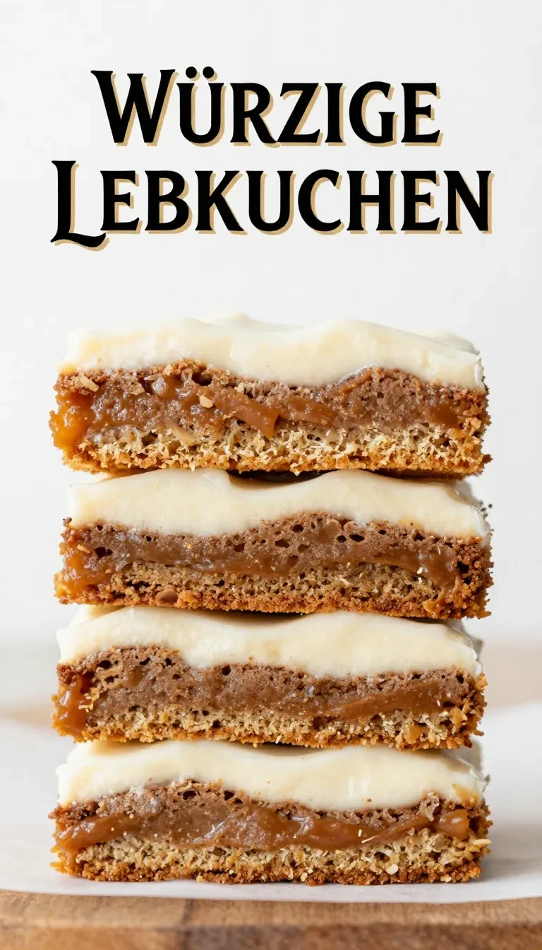 Frisch gebackene Lebkuchen Bars mit Zuckerguss auf einem Holzbrett
