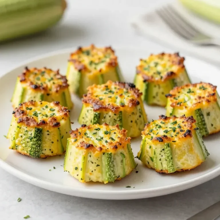 Knusprige Zucchini-Knoblauch-Bissen auf einem Teller, serviert mit frischem Dip und Kräutern als Party-Vorspeise