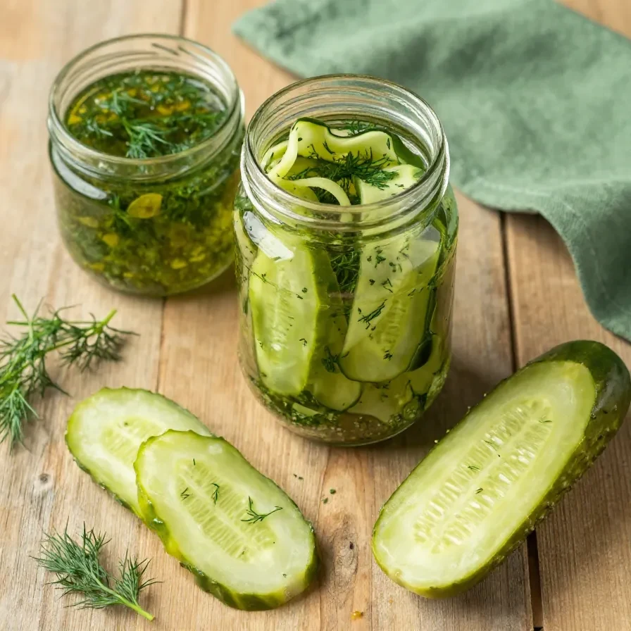 Frisch zubereitete Schüttelgurken in einer Schüssel mit Dill, Zwiebeln und Gewürzen nach DDR-Rezept
