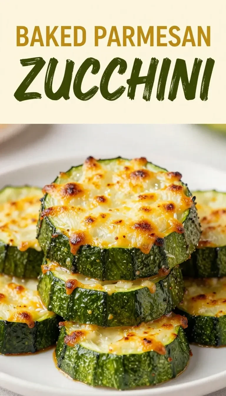 Gebackene Parmesan-Zucchini auf einem Backblech, goldbraun überbacken und mit frischen Kräutern garniert