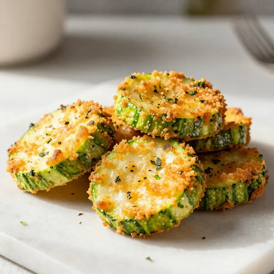Knusprige Zucchini-Chips mit Parmesan in einer Heißluftfritteuse zubereitet, serviert in einer Schale