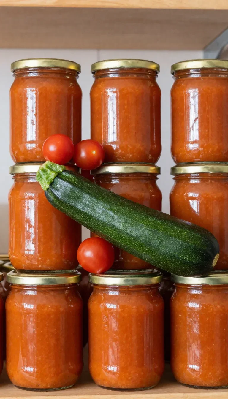 Schale mit würziger Zucchini-Salsa aus fein gewürfelten Zucchini, Tomaten, Zwiebeln und Chili auf rustikalem Holztisch.