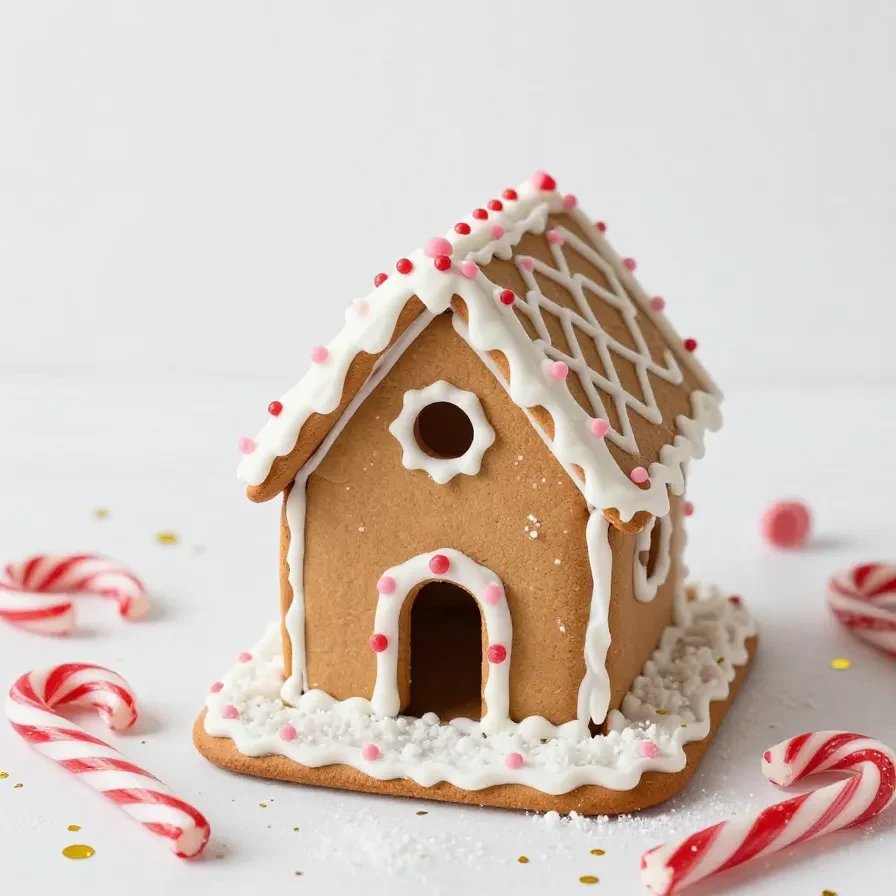 Frisch gebackene Lebkuchenherzen mit Zuckerguss und feinen Verzierungen auf einem rustikalen Holztisch